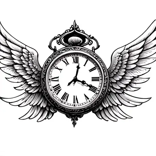 Clock with Wings: A clock with wings, symbolizing how time flies and the inevitability of change. You could add subtle d tattoo design idea
