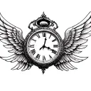Clock with Wings: A clock with wings, symbolizing how time flies and the inevitability of change. You could add subtle d tattoo design idea