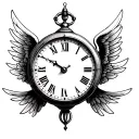 Clock with Wings: A clock with wings, symbolizing how time flies and the inevitability of change. You could add subtle d tattoo design idea