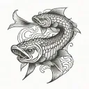 silver pike stream tattoo design idea