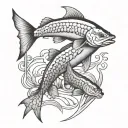 silver pike stream tattoo design idea