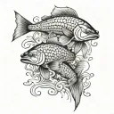 silver pike stream tattoo design idea