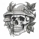 Skull Mushroom tattoo design idea