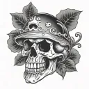 Skull Mushroom tattoo design idea