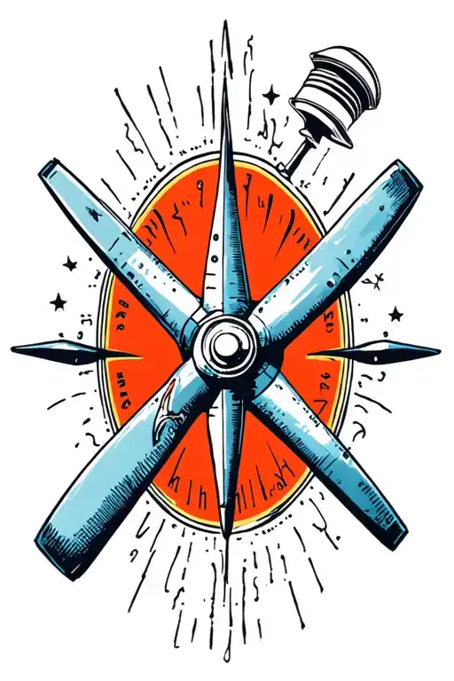 At the start of the starship, the propeller sings merrily. tattoo design idea