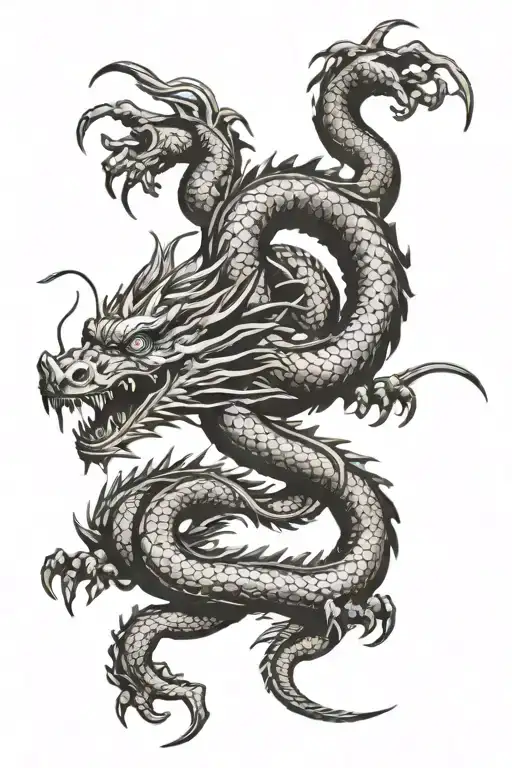realistic japanese dragon tattoo design idea