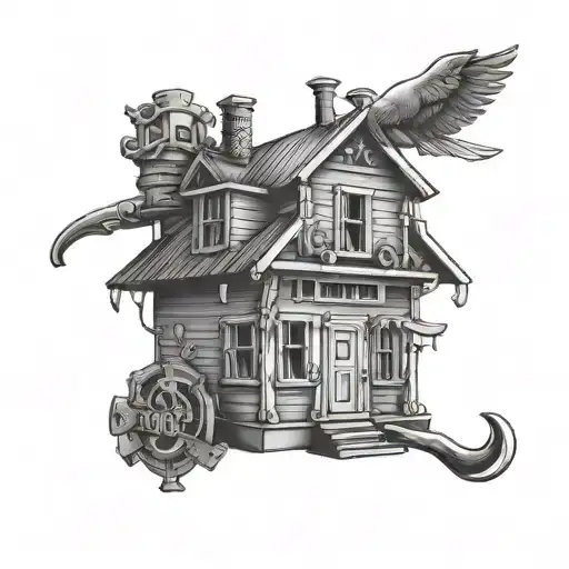 carpenter building tattoo design idea