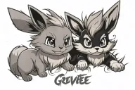 eevee and growlithe tattoo design idea