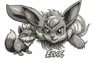 eevee and growlithe tattoo design idea