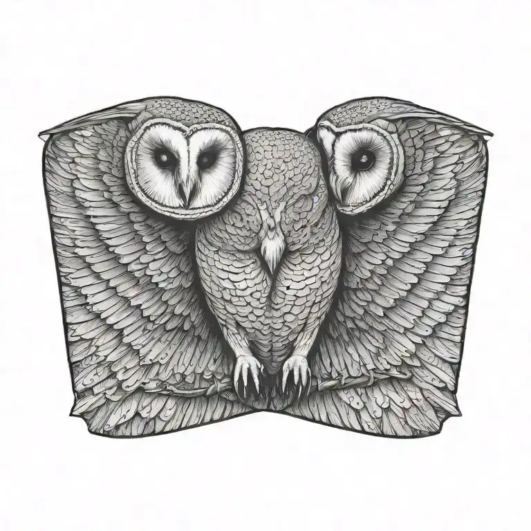 barn owl tattoo design idea