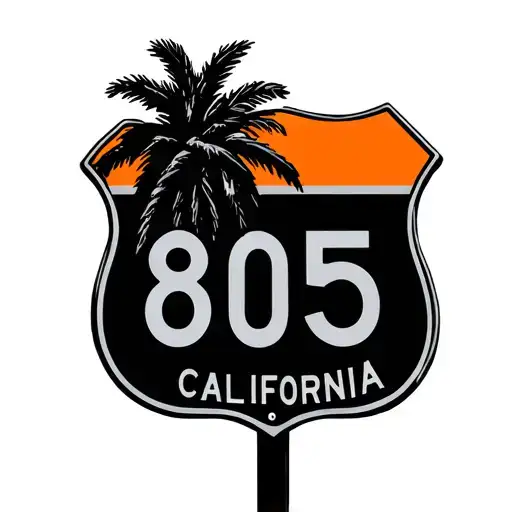 california palm tree highway 1 sign 805 tattoo design idea