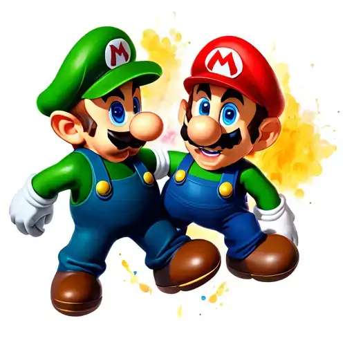 super mario and luigi tattoo design idea