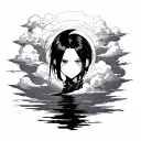 akatsuki clouds on front of leg less shading more free and spread out tattoo design idea