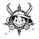 one piece anime inspired scene logo style tattoo tattoo design idea