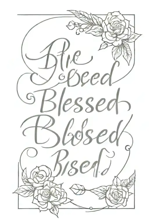 blessed written tattoo design idea