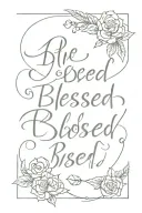 blessed written tattoo design idea