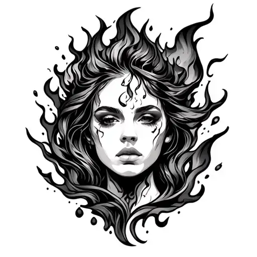 Fire And Rain tattoo design idea