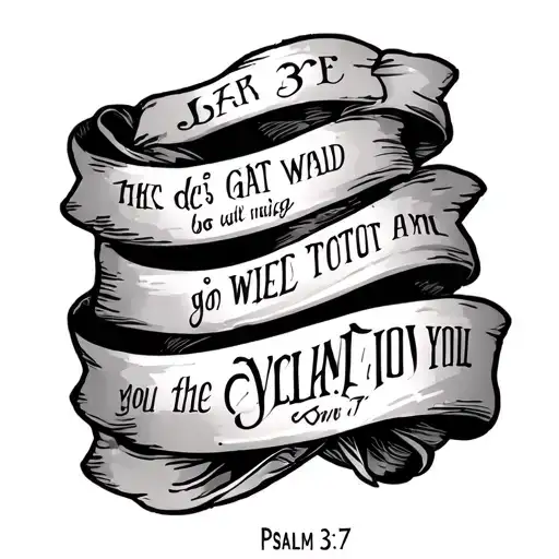 psalm 3:7 bible verse on leg tattoo design idea