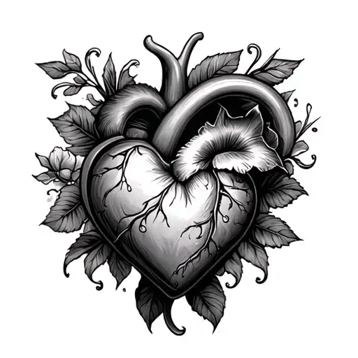 3 T and one heart on the side tattoo design idea