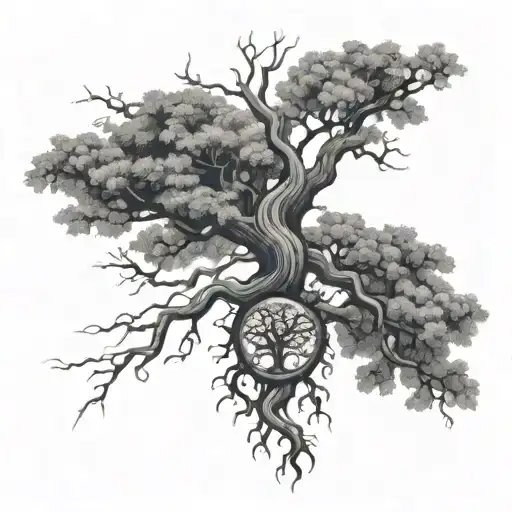 Poison Tree and Tree of Life intertwined tattoo design idea