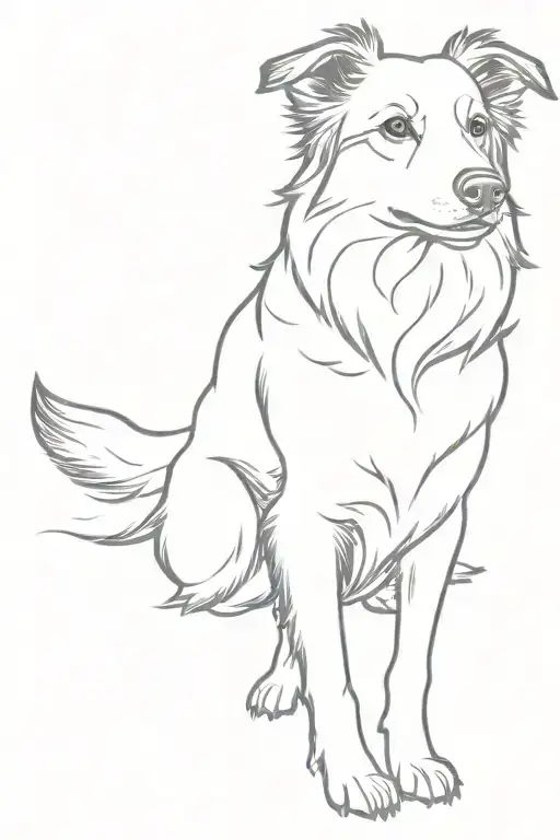 border collie silhouette tattoo design idea