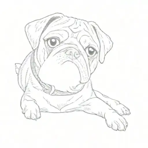 a pug dog tattoo design idea