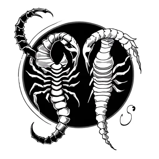 Aquarius and Scorpio zodiac symbol incorporated tattoo design idea