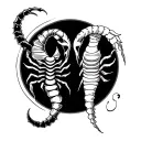 Aquarius and Scorpio zodiac symbol incorporated tattoo design idea