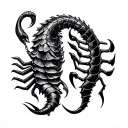 Aquarius and Scorpio zodiac symbol incorporated tattoo design idea