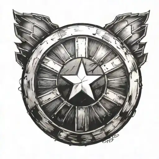 Captain America's shield tattoo design idea