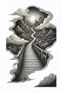 long road to stair way to heaven tattoo design idea