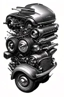 car parts tattoo design idea