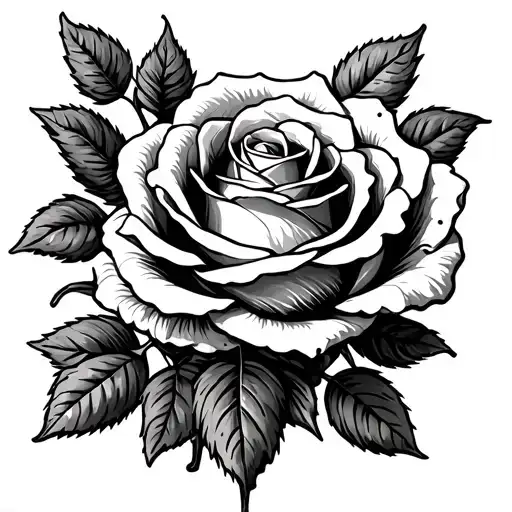 bread and a rose intertwined tattoo design idea