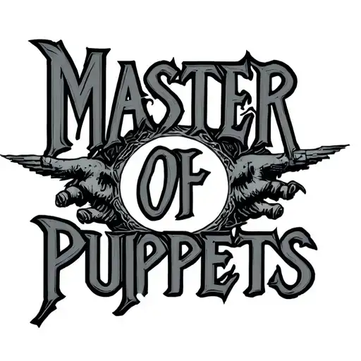 master of puppets text tattoo design idea