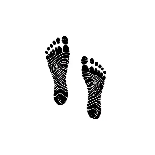 Camino de Santiago Vieira and footprints tattoo design idea