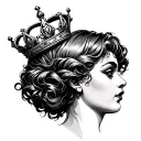 B With A Crown tattoo design idea