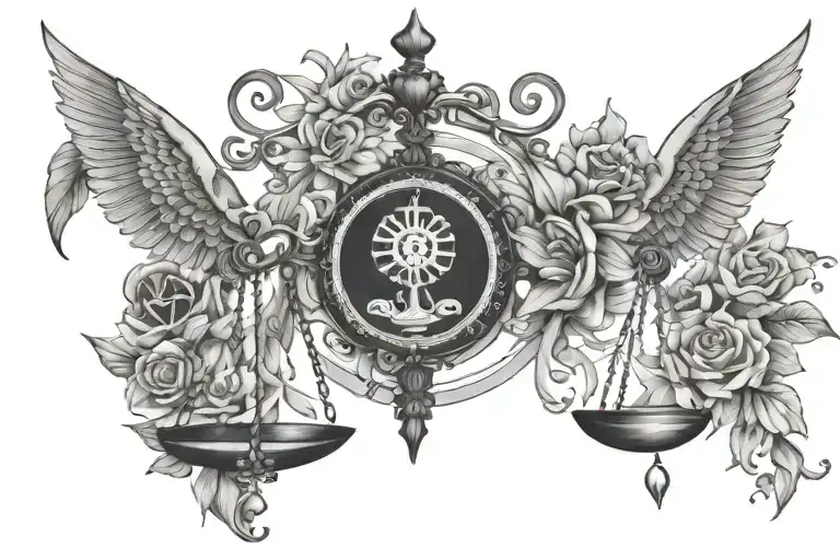 Libra and nyx mix tattoo design idea