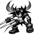 Shadow from sonic the hedgehog fighting wolverine X-men claws extended tattoo design idea