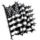 American Flag Ripping Through Skin tattoo design idea