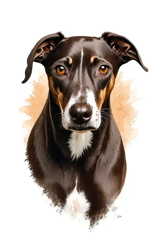 whippet dog portrait capturing tattoo design idea