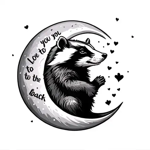tattoo badger love you to the moon and back tattoo tattoo design idea