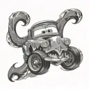 lightning mcqueen saying ka chow tattoo design idea