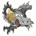 lightning mcqueen saying ka chow tattoo design idea
