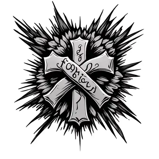 forgiven with a cross  tattoo design idea