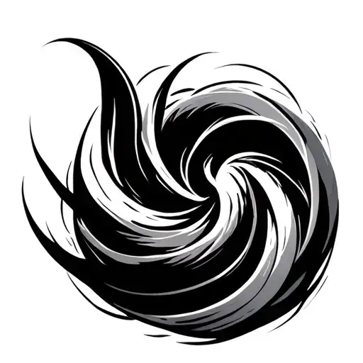 Asymmetrical symbol of Chaos swirled in vortex tattoo design idea