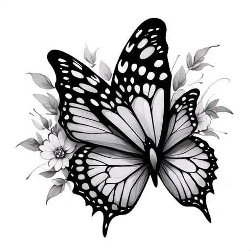 infinity symbol butterfly flying tattoo design idea