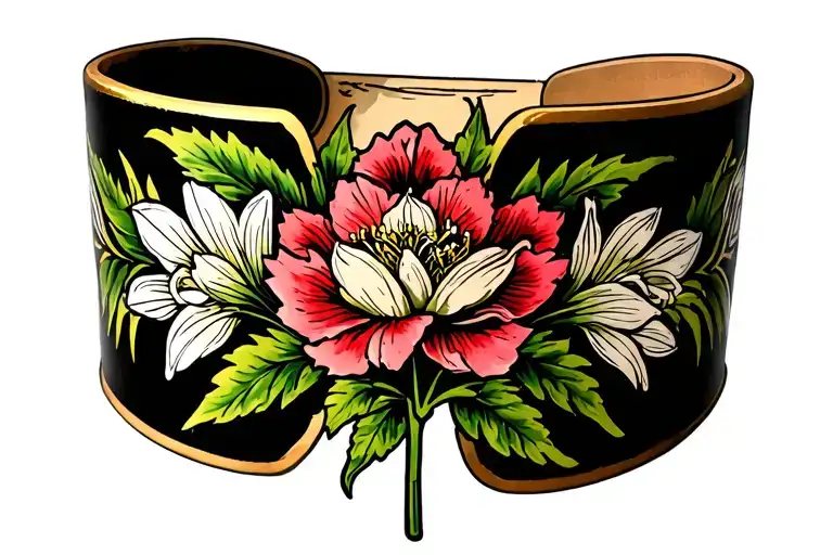 armband with tuberose tattoo design idea