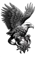 eagle claddagh ring combined tattoo design idea