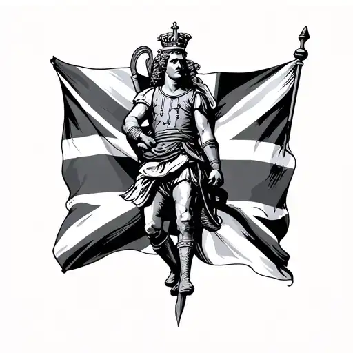 St George and English flag tattoo design idea