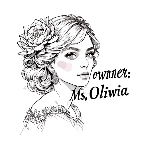 "owner: Mrs. Oliwia" stamp tattoo design idea